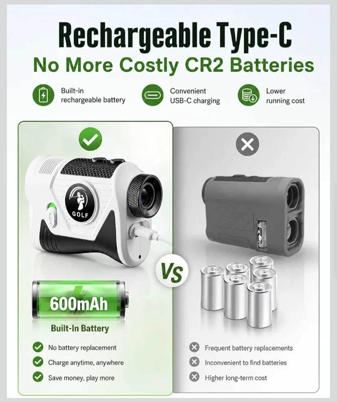 Rechargeable Golf Rangefinder with Slope Switch - photo 5