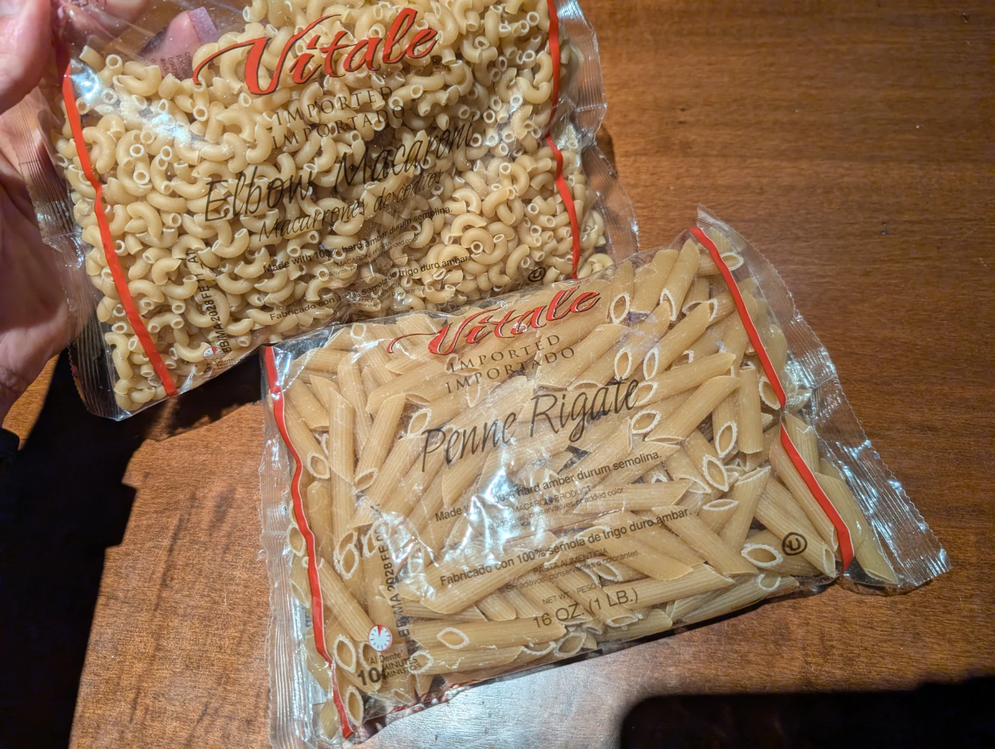 Vitale Elbow Macaroni & Penne Rigate Pasta