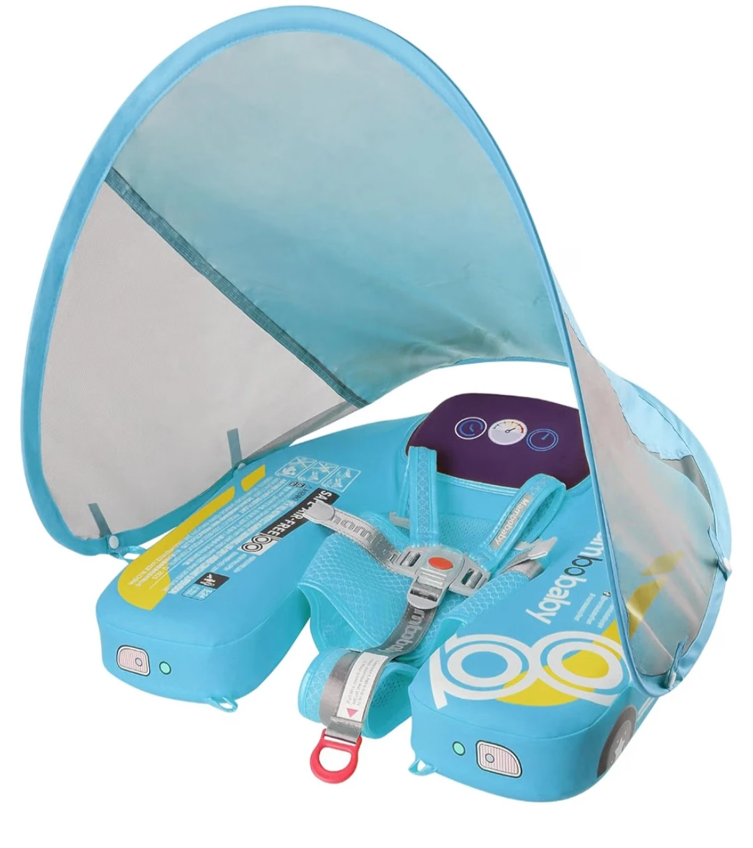 MamboBaby Non-Inflatable Baby Swim Float with Canopy