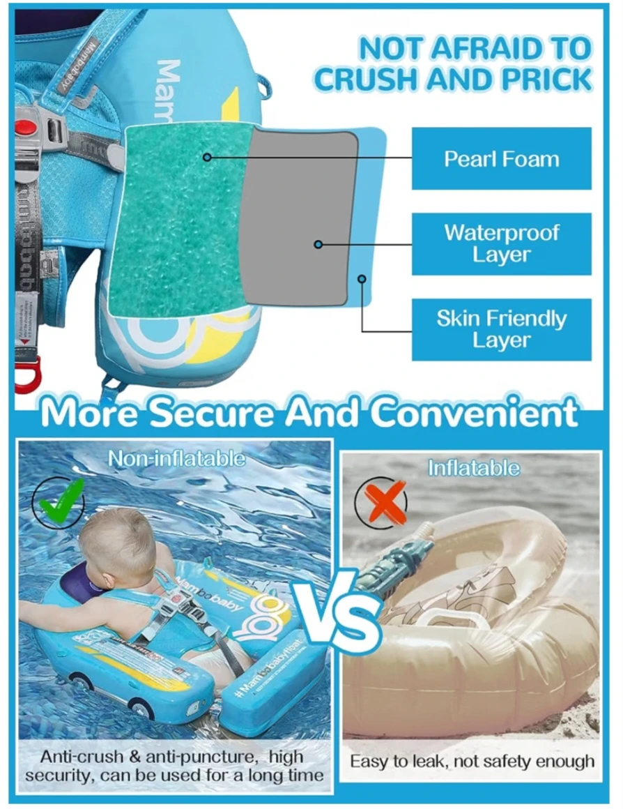 MamboBaby Non-Inflatable Baby Swim Float with Canopy - photo 2