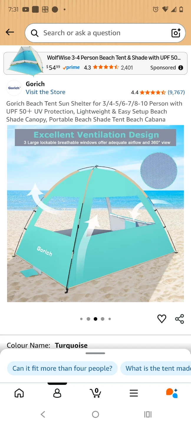 Gorich Portable Beach Tent Sun Shelter - photo 3