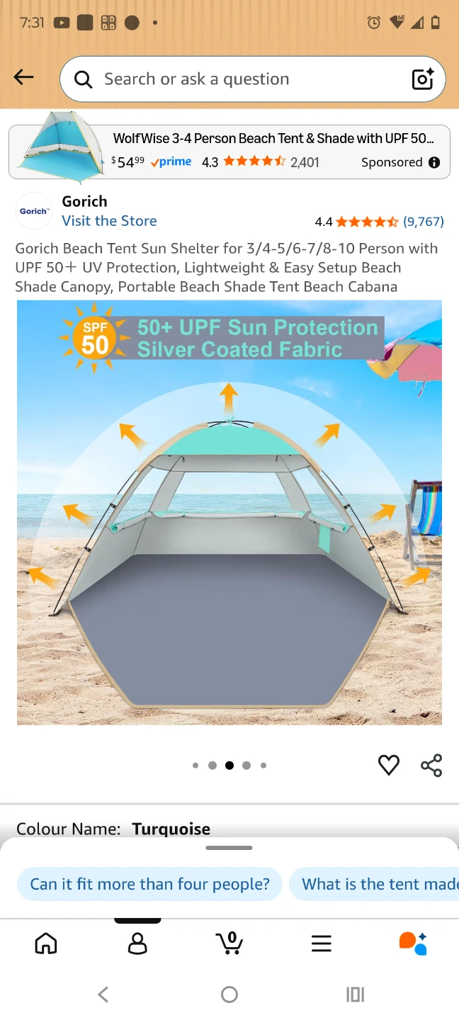 Gorich Portable Beach Tent Sun Shelter - photo 5