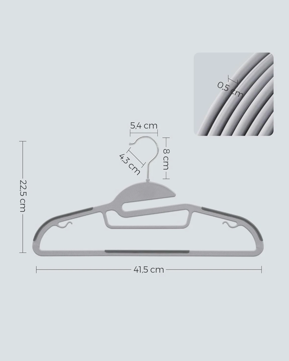SONGMICS 50 Pack Coat Hangers, Heavy-Duty Plastic Suit Hangers - photo 3