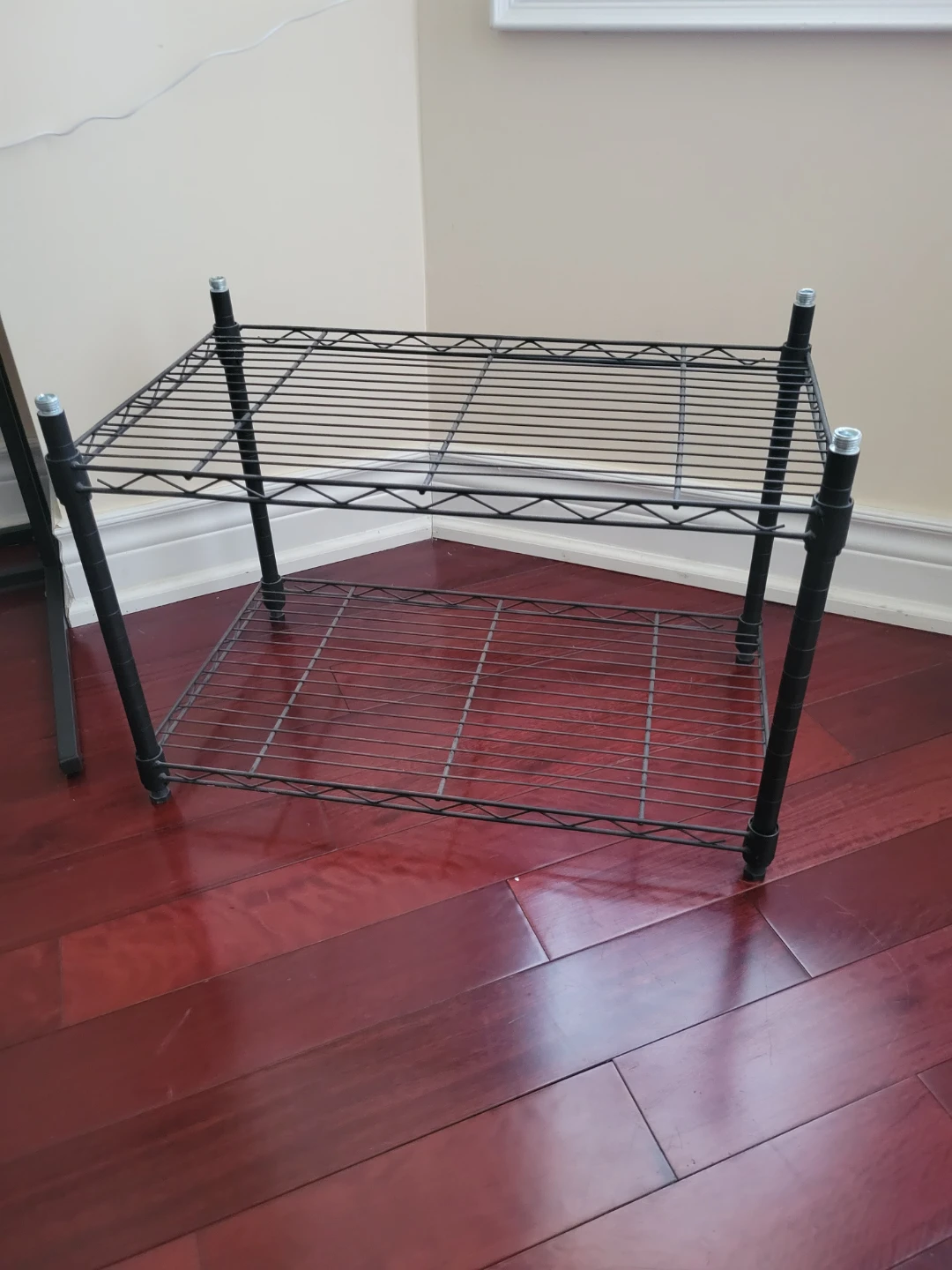 Black 2-Tier Wire Shelving Unit