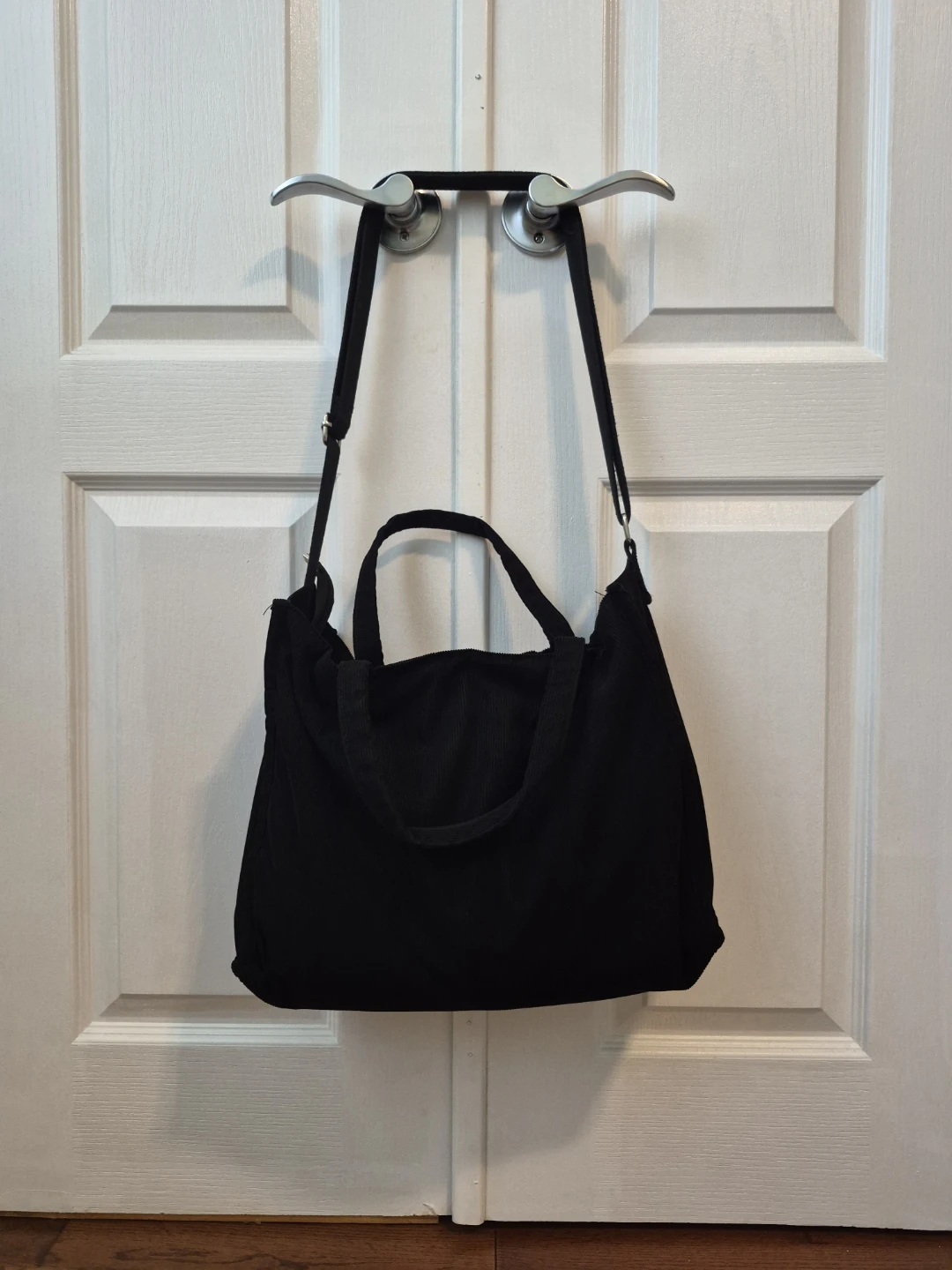 Black Corduroy Tote Bag