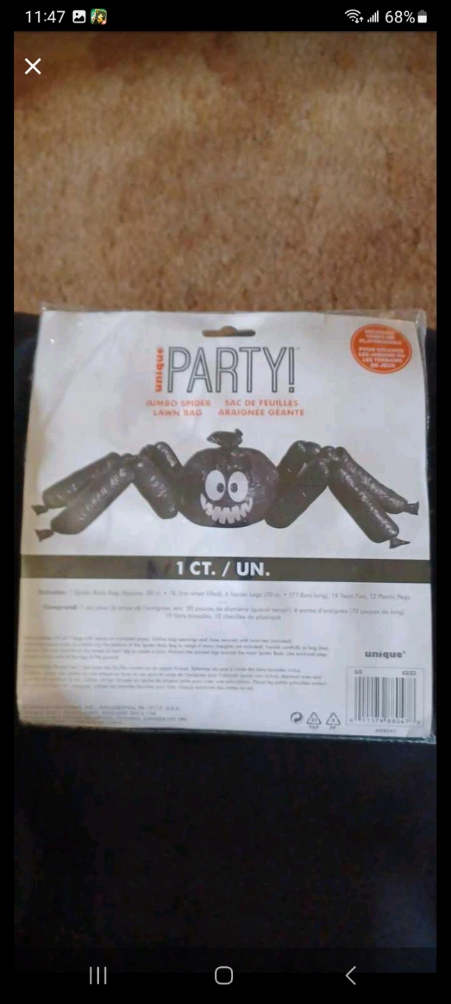 Unique Party Jumbo Spider Lawn Bag