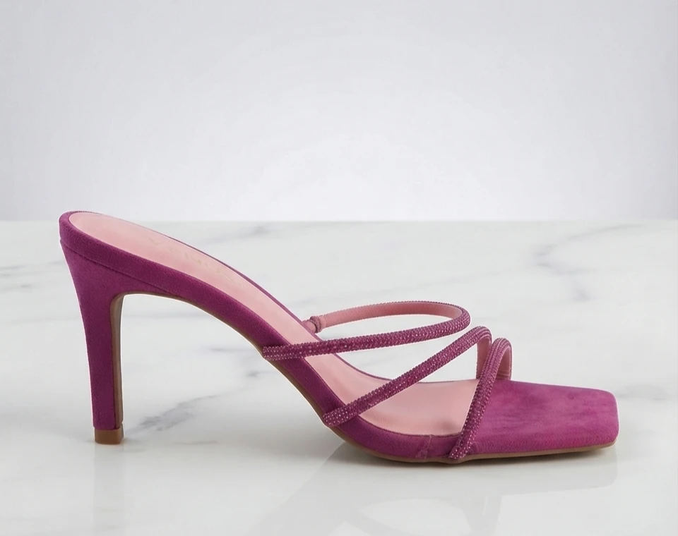 Venus Purple Suede Embellished Heeled Sandals - photo 2