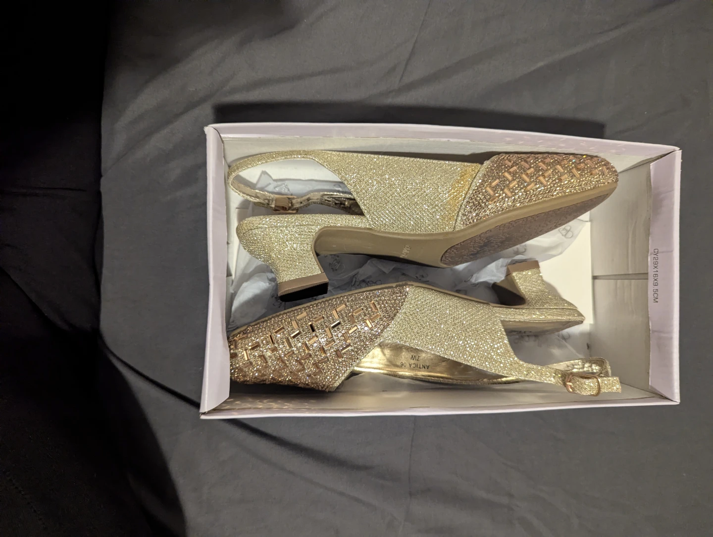 Bella Hanna Gold Embellished Slingback Flats Size 7W
