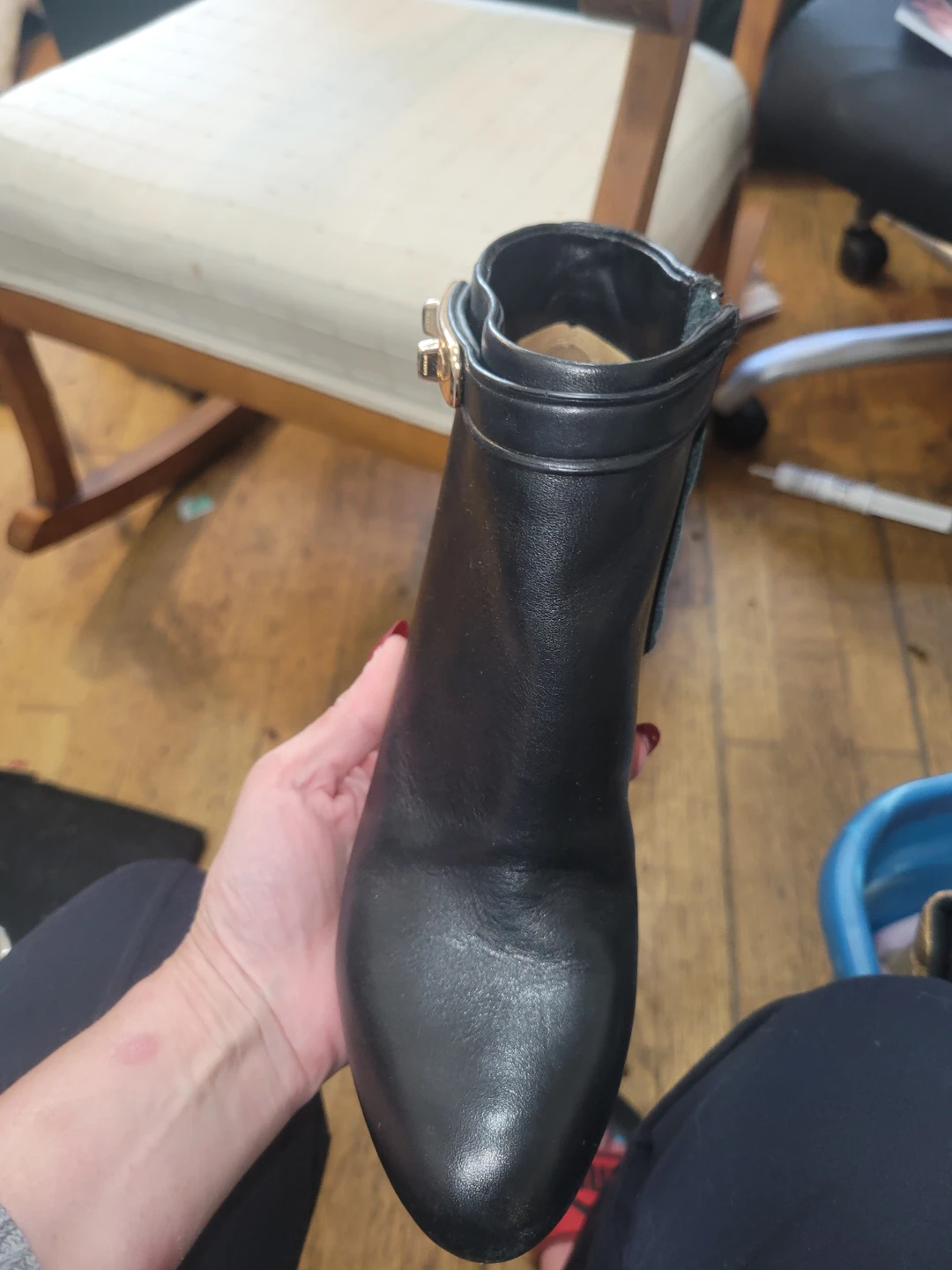 Coach Regina Black Leather Ankle Boots Size 6B