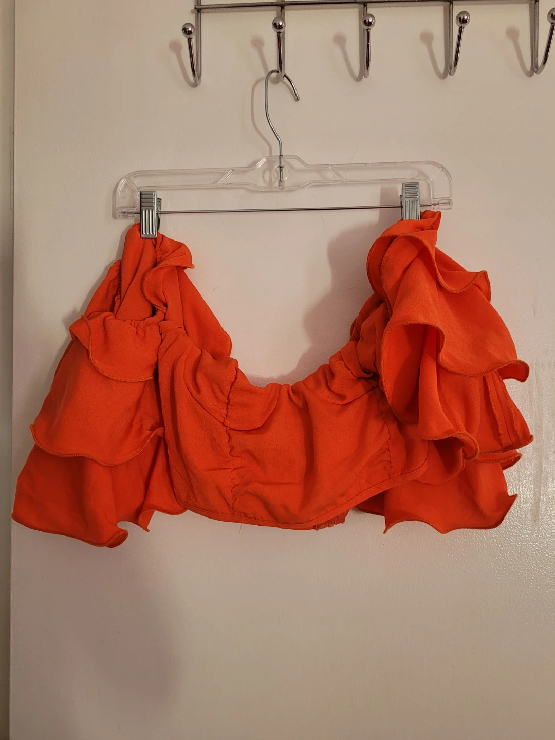 Orange off shoulder sexy belly top