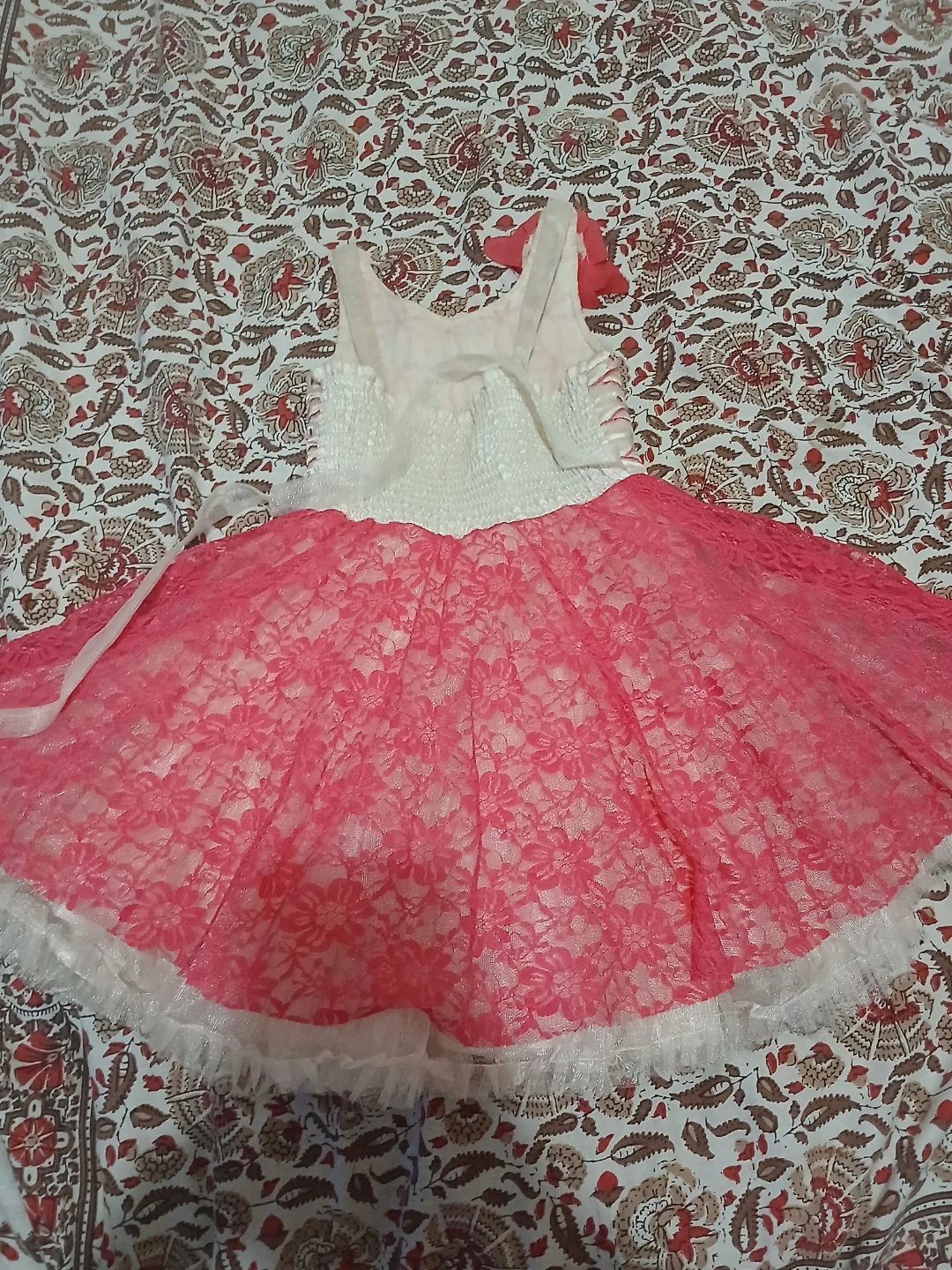 Pink Lace Dress with Flowers - photo 2