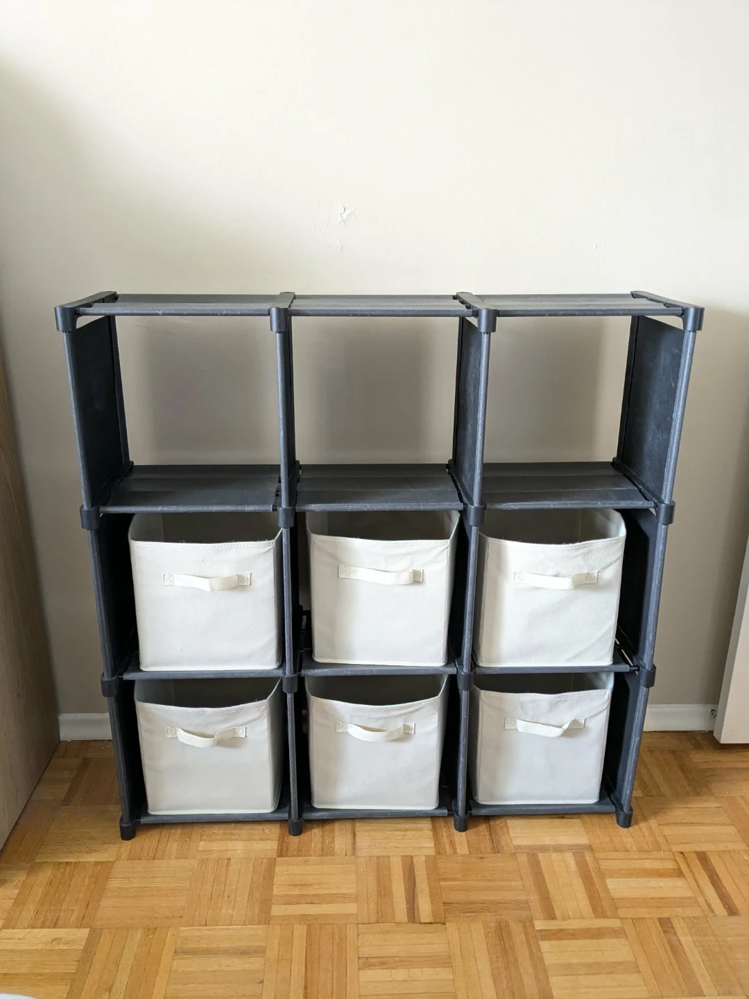 Grey 6-Cube Storage Organizer with Baskets