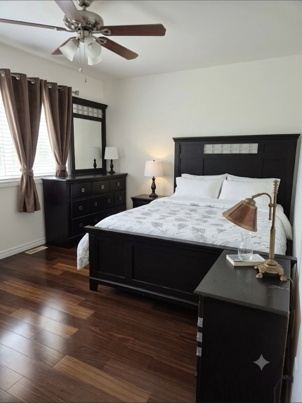 Dark Brown Bedroom Set - Dresser, Bed Frame, and Nightstands - photo 2