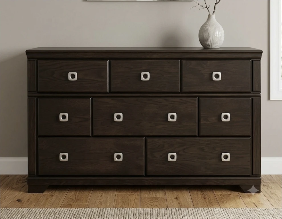 Dark Brown Bedroom Set - Dresser, Bed Frame, and Nightstands - photo 5