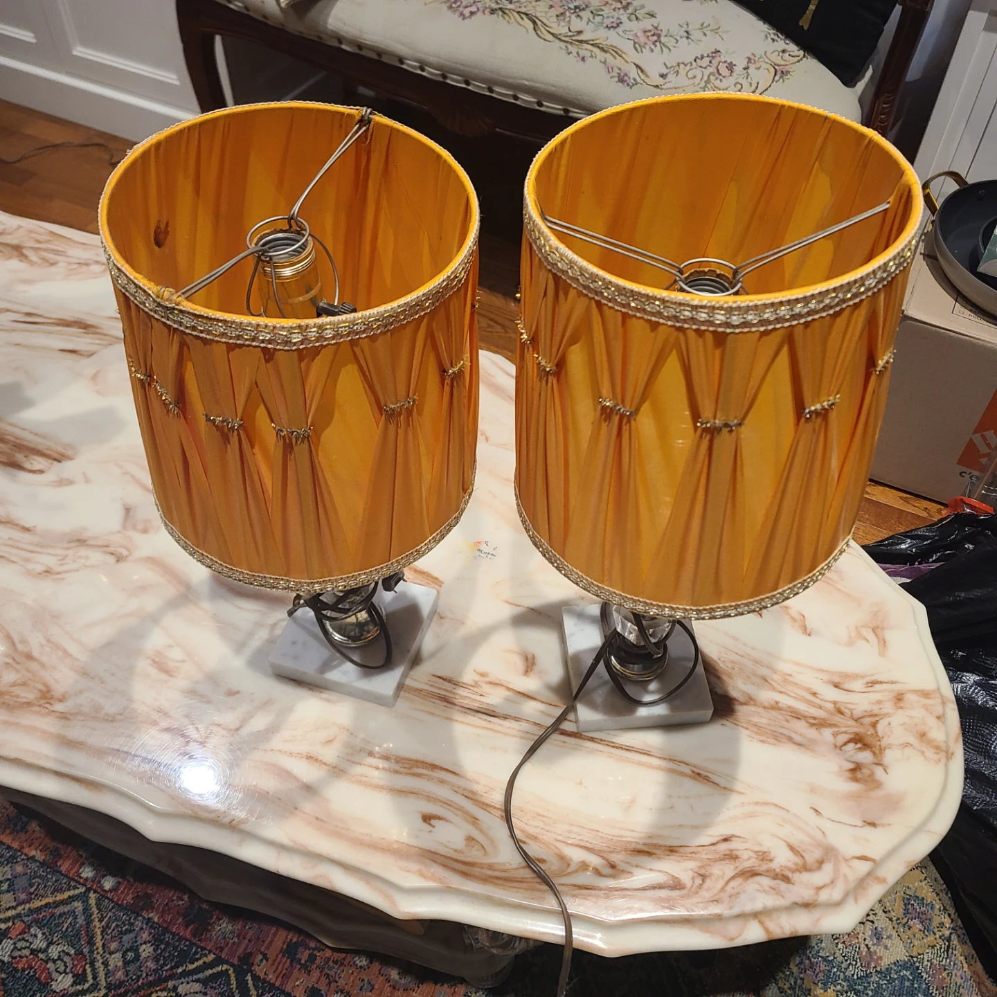 Pair of Vintage Crystal Table Lamps
