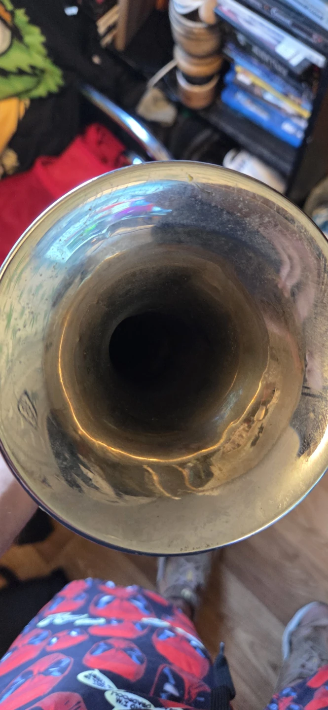 Vintage Silver Tone Trumpet with Decorative Cords - photo 2