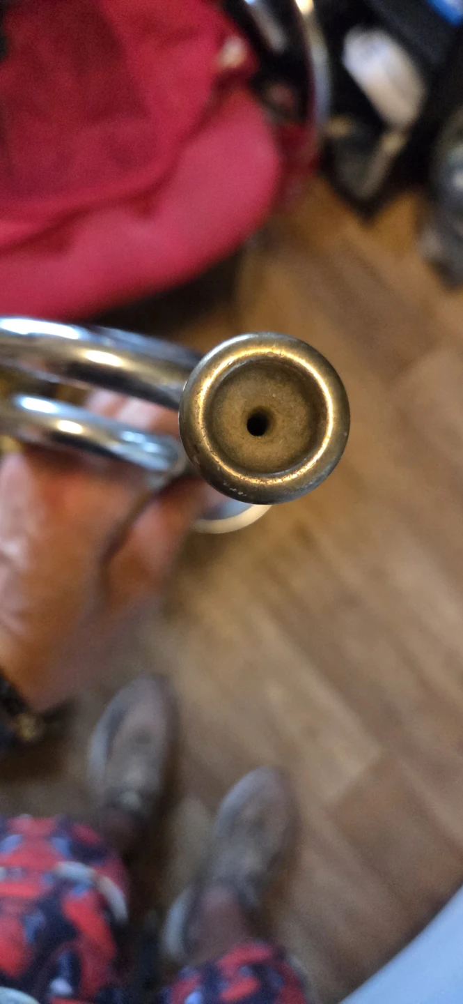 Vintage Silver Tone Trumpet with Decorative Cords - photo 4