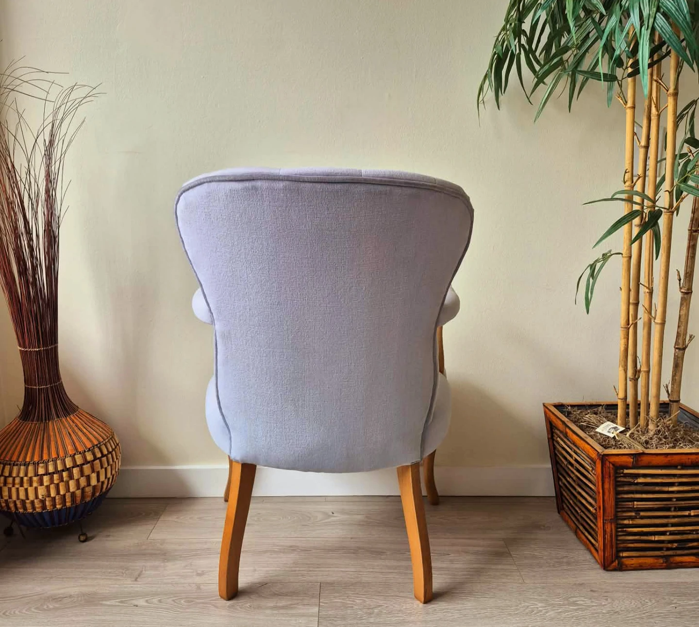 Vintage Tufted Violet Accent Arm Chair With Wooden Frame - photo 5