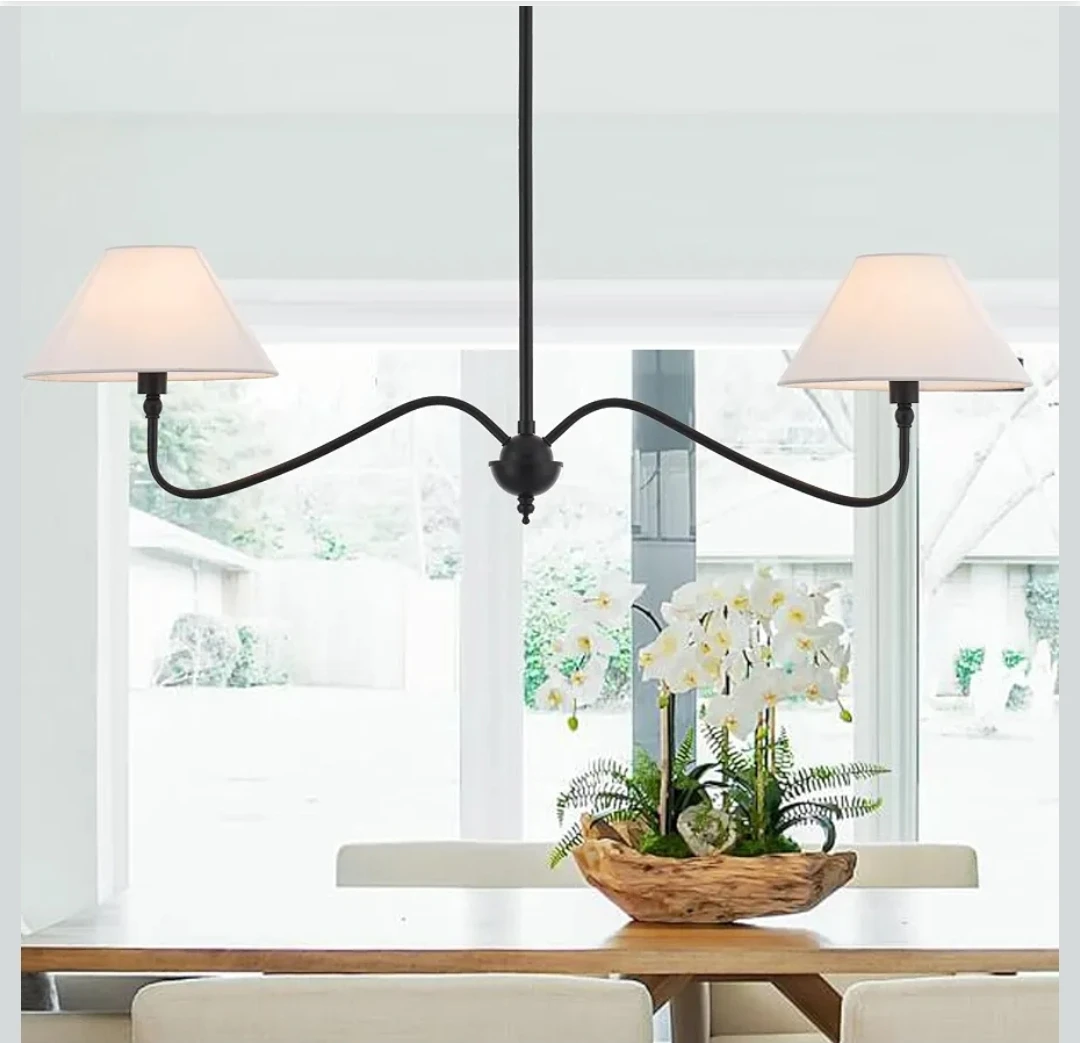 VANZARLA Modern Linear Chandelier 2-Light Fixture