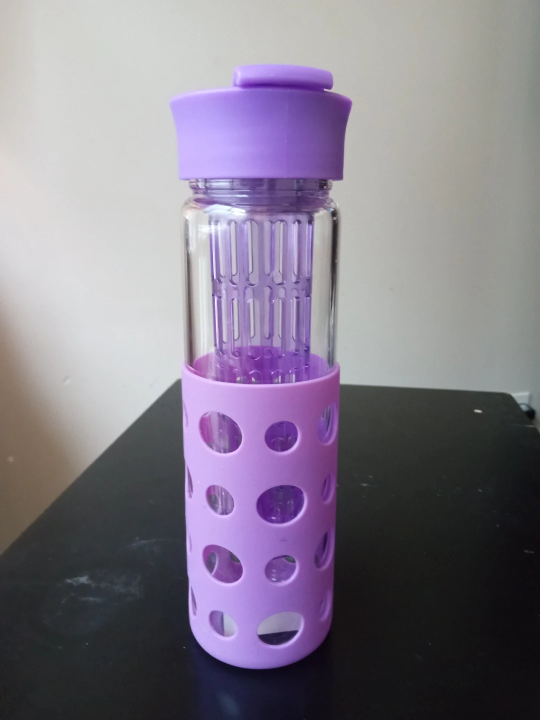 Glass Infuser Water Bottle - Purple