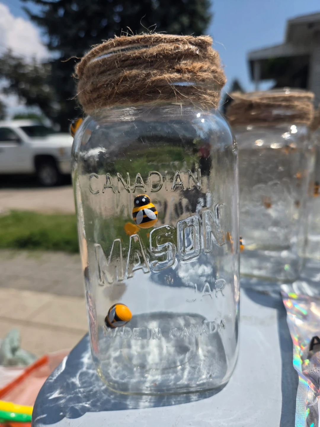 Canadian Mason Jar with Bee Decoration