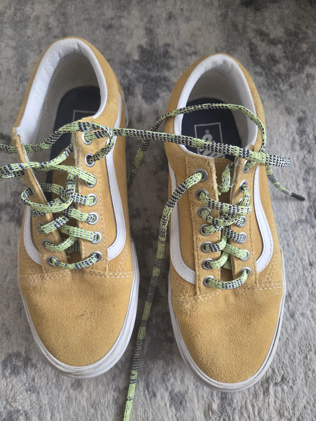 Vans Old Skool Stacked Platform Shoes Yellow Suede Women's 8