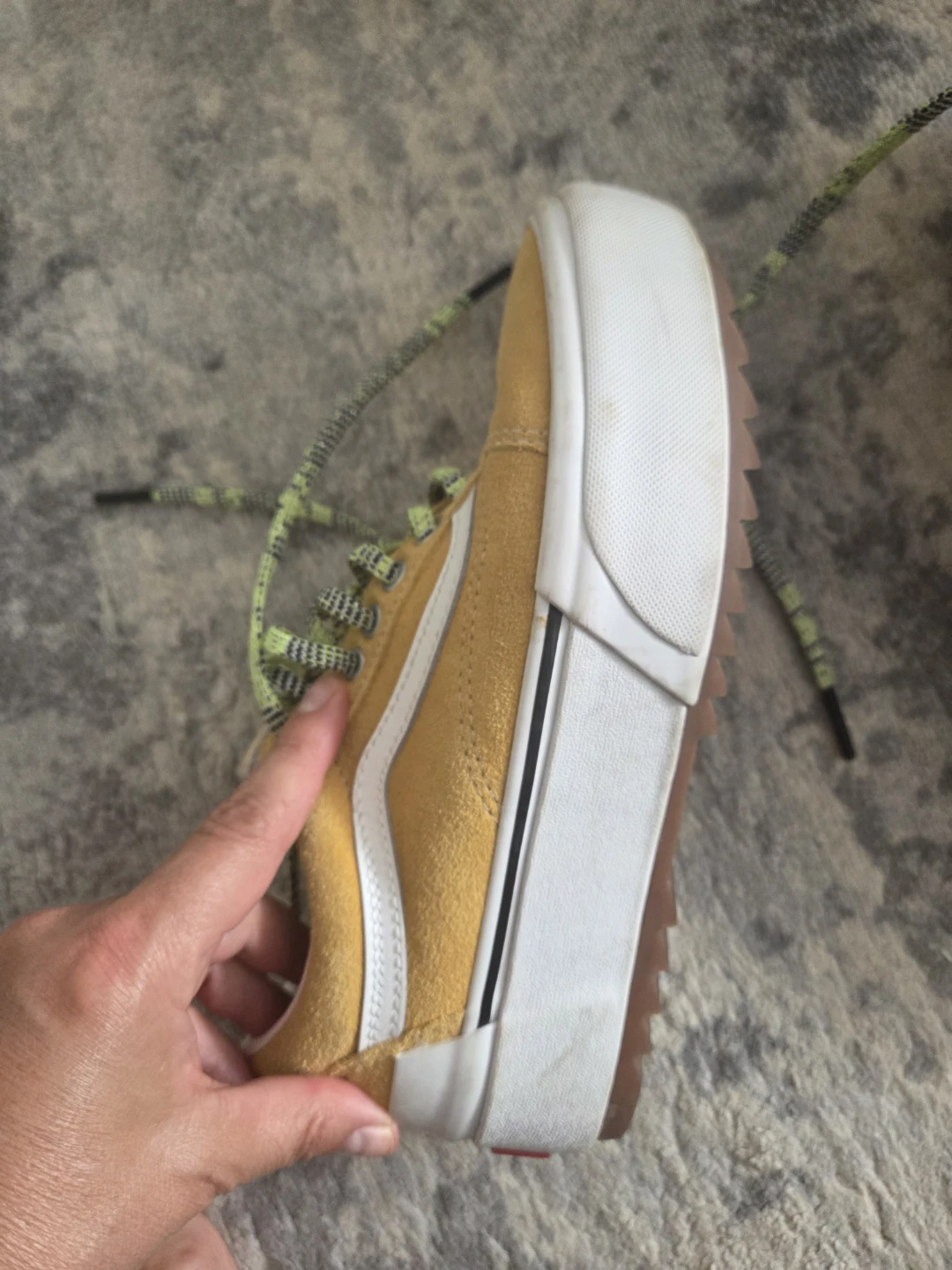 Vans Old Skool Stacked Platform Shoes Yellow Suede Women's 8 - photo 3