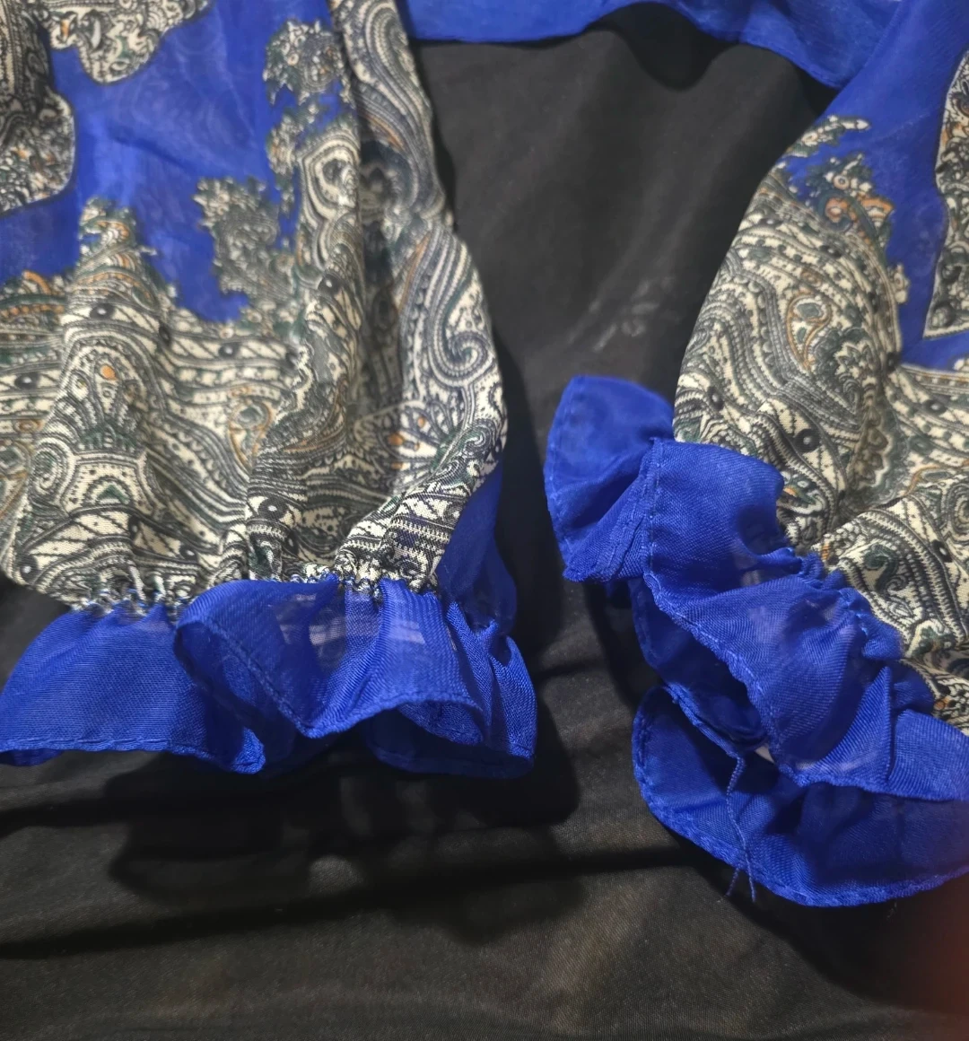 New Blue Paisley Print Sheer Kimono/Cardigan - photo 3