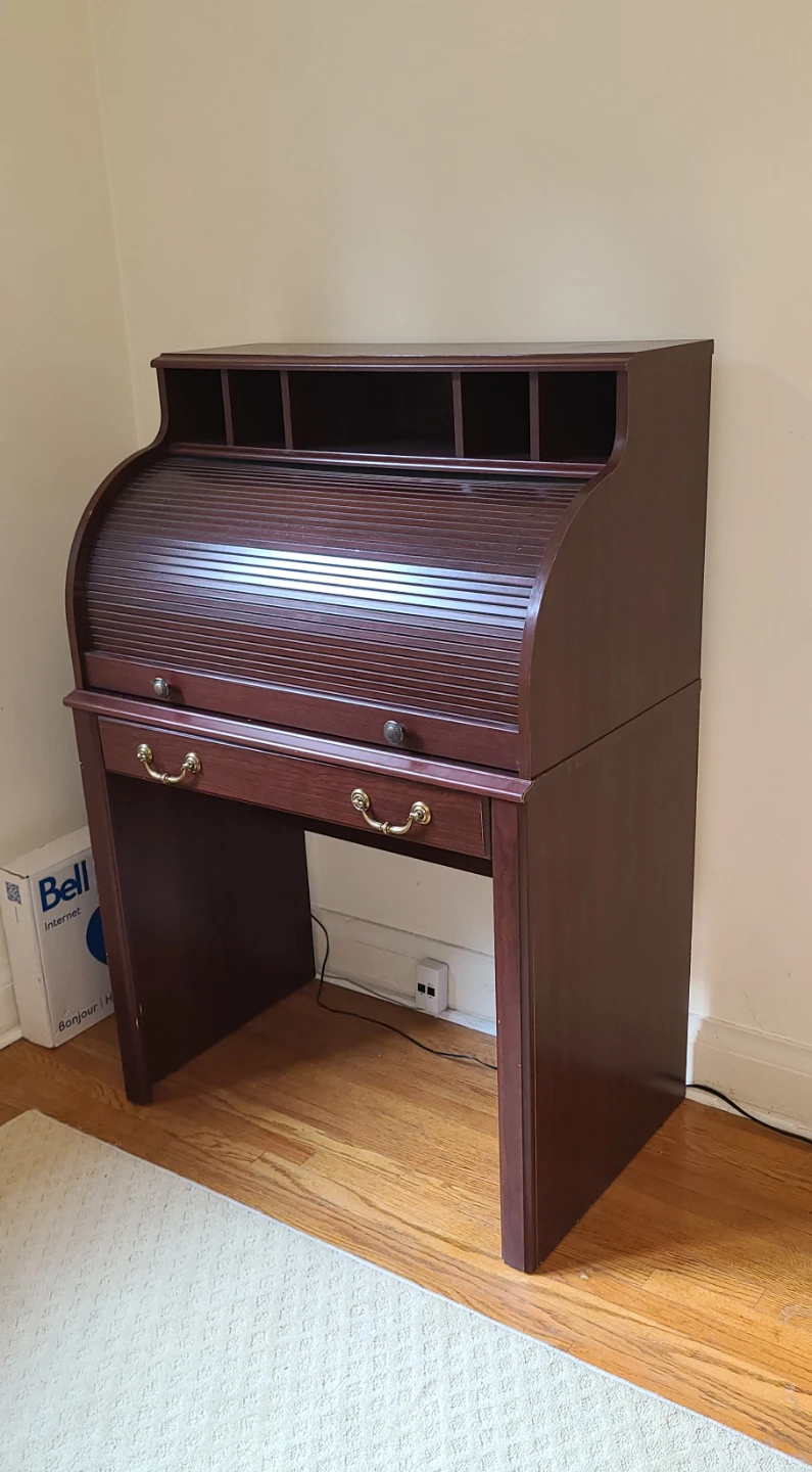 Rolltop Desk - Smaller Sized, Faux Wood