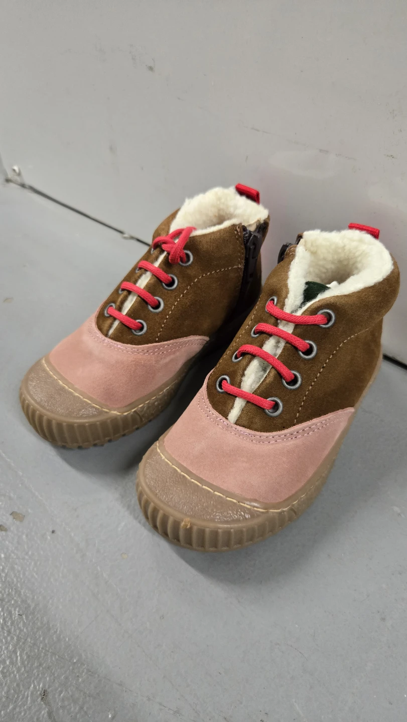 Kids Brown & Pink Suede Boots size 25 made in Spain