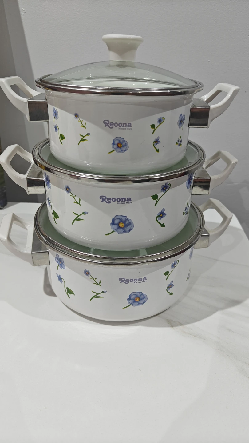 Recona Kitchen Ware Set - 3 Pots with Lids