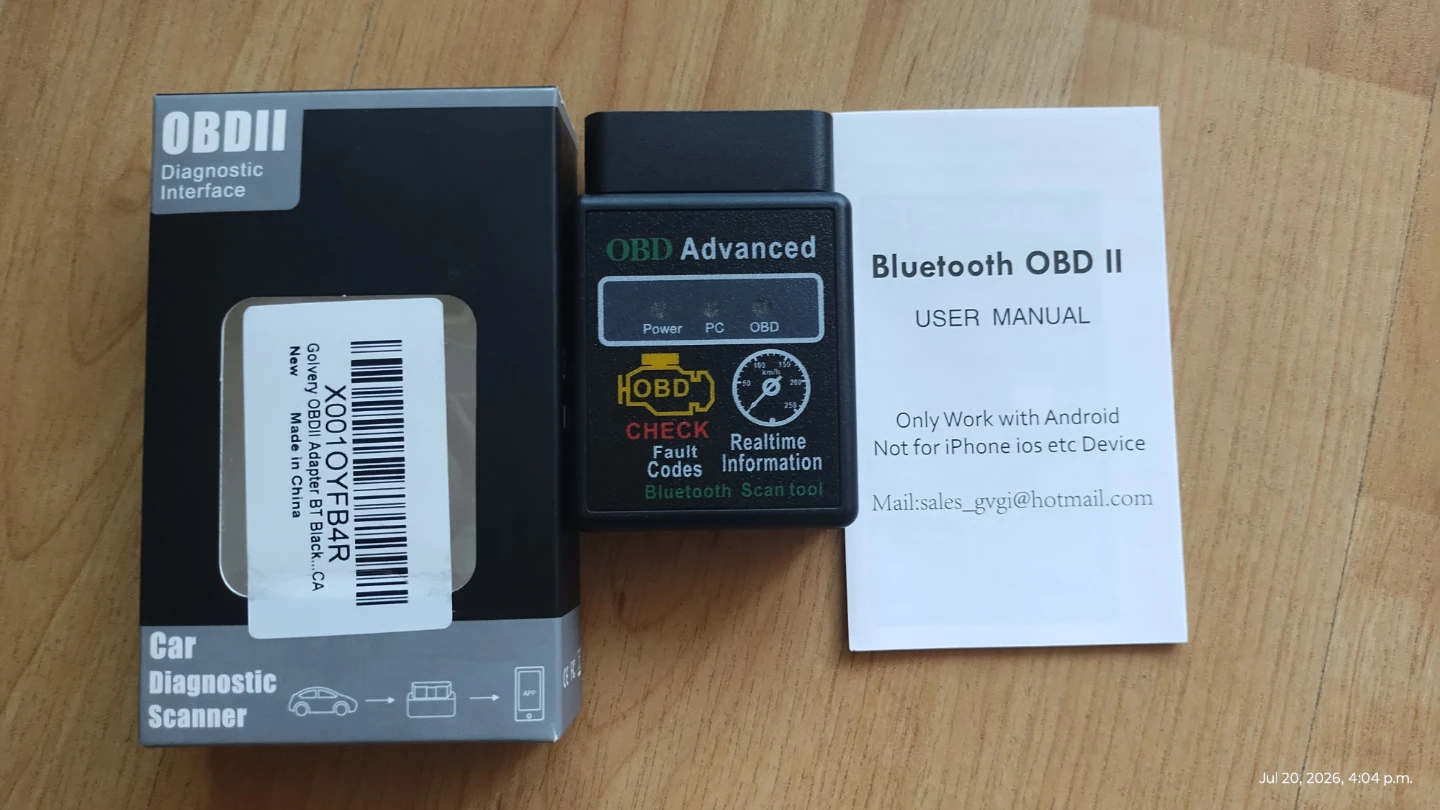 Bluetooth OBDII Diagnostic Adapter (ELM327)