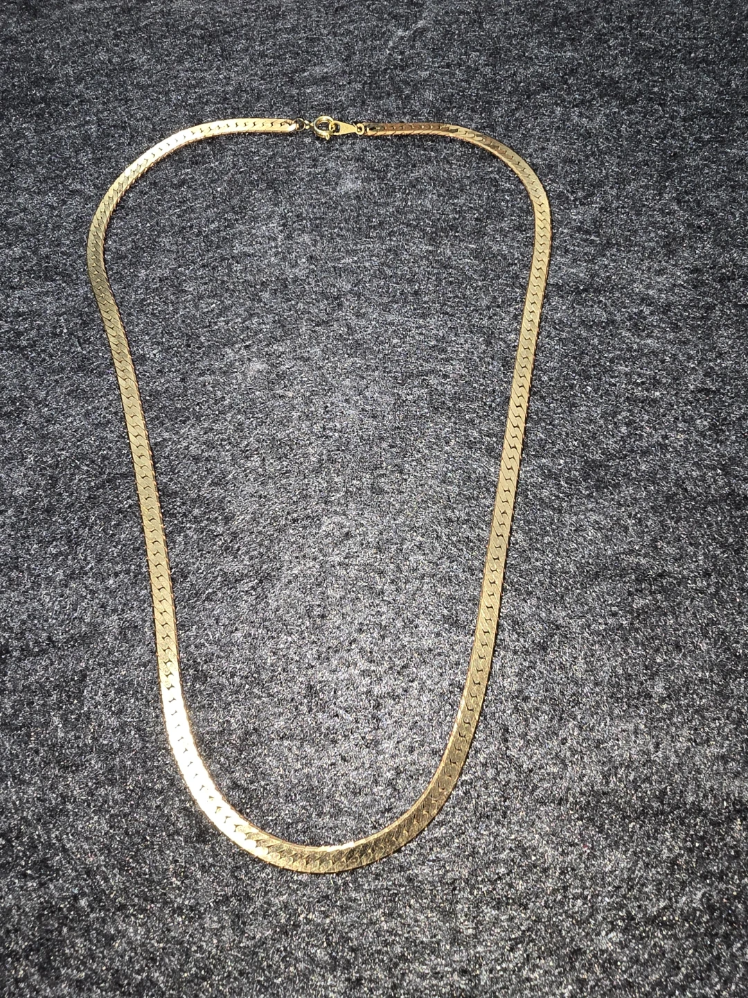 Gold Herringbone Chain Necklace 18 inch - photo 2