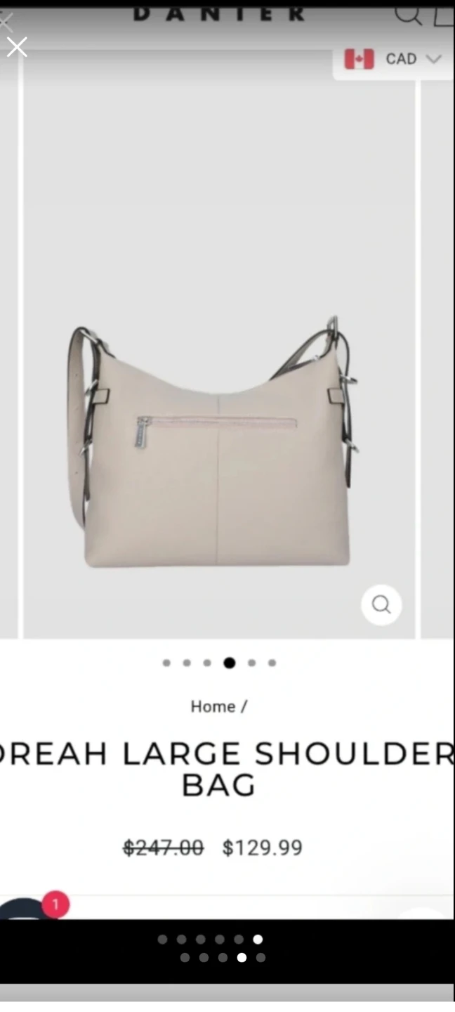 DANIER Leather Shoulder Bag - Cream - photo 5