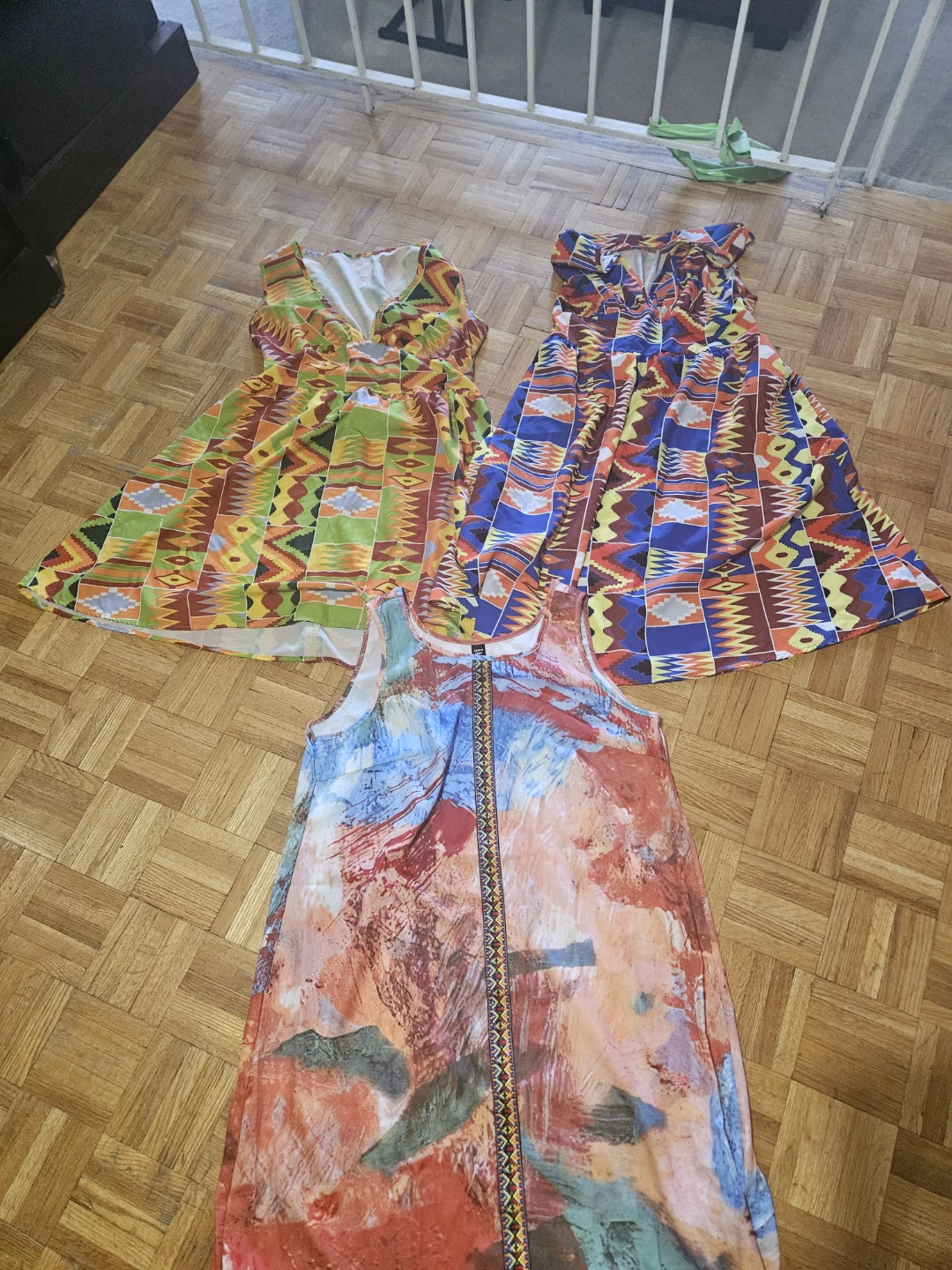 Three Women's Patterned Dresses