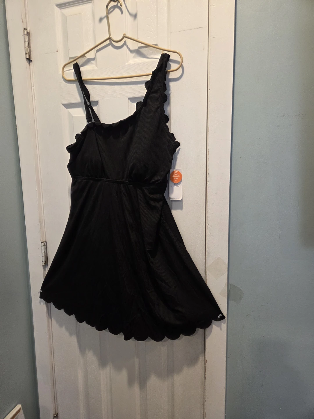 CHARMO Black Ribbed Swimdress UPF 50+