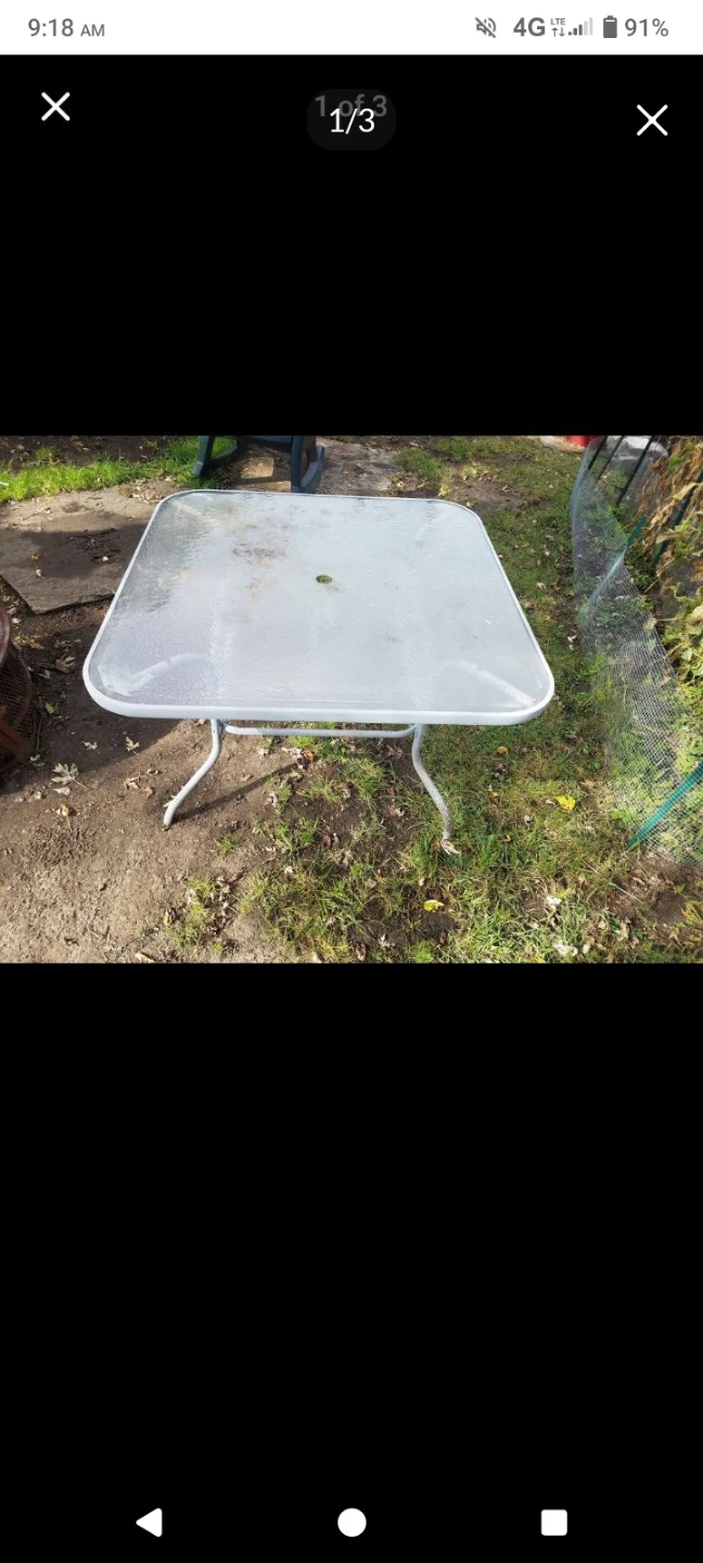 Square Glass Top Patio Table