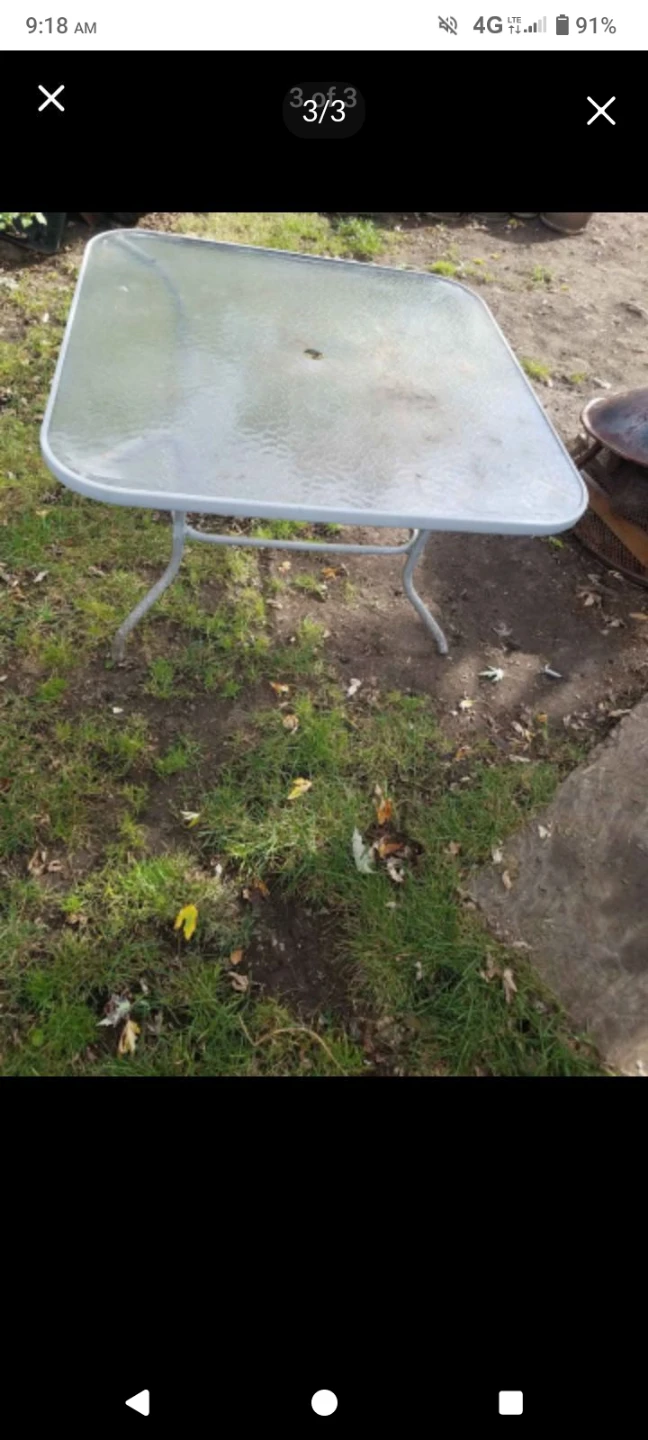 Square Glass Top Patio Table - photo 2
