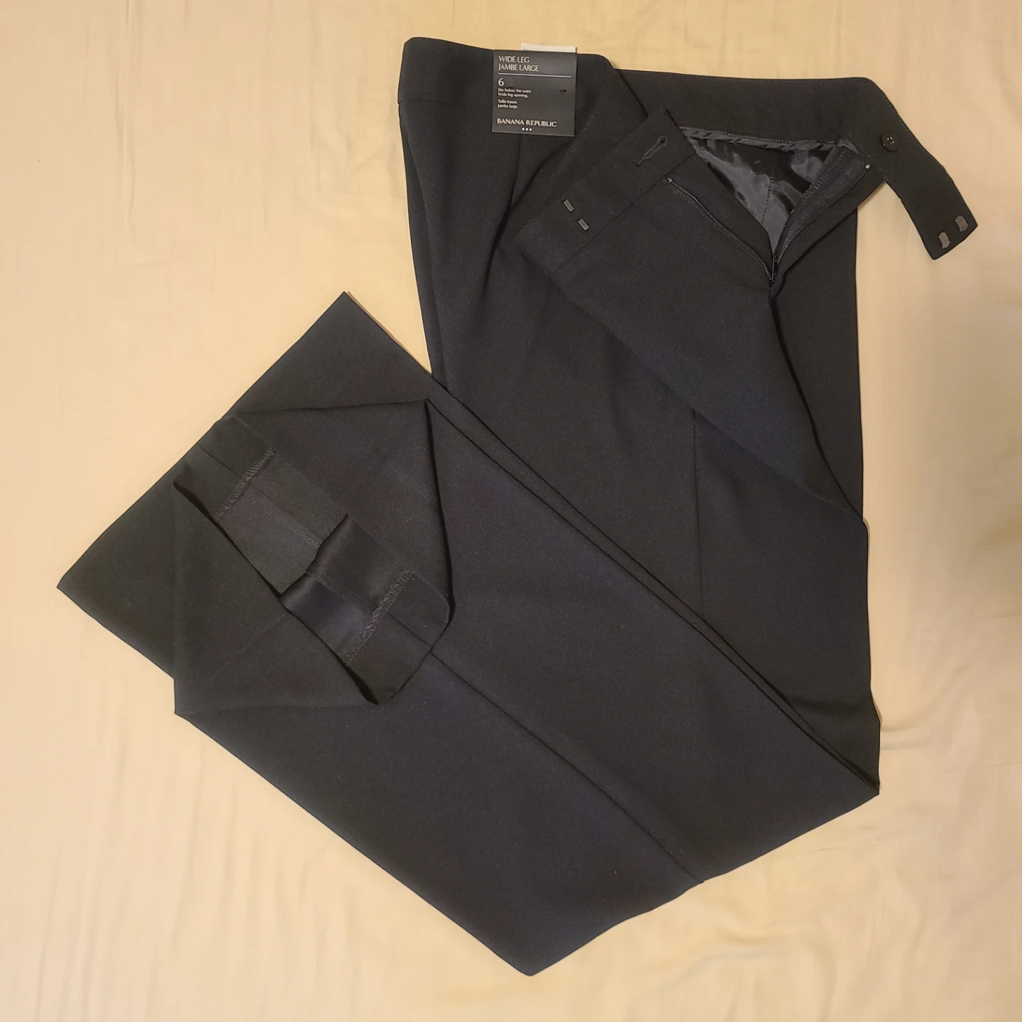 BNWT Banana Republic Black Wide Leg Pants Size 6 - photo 3