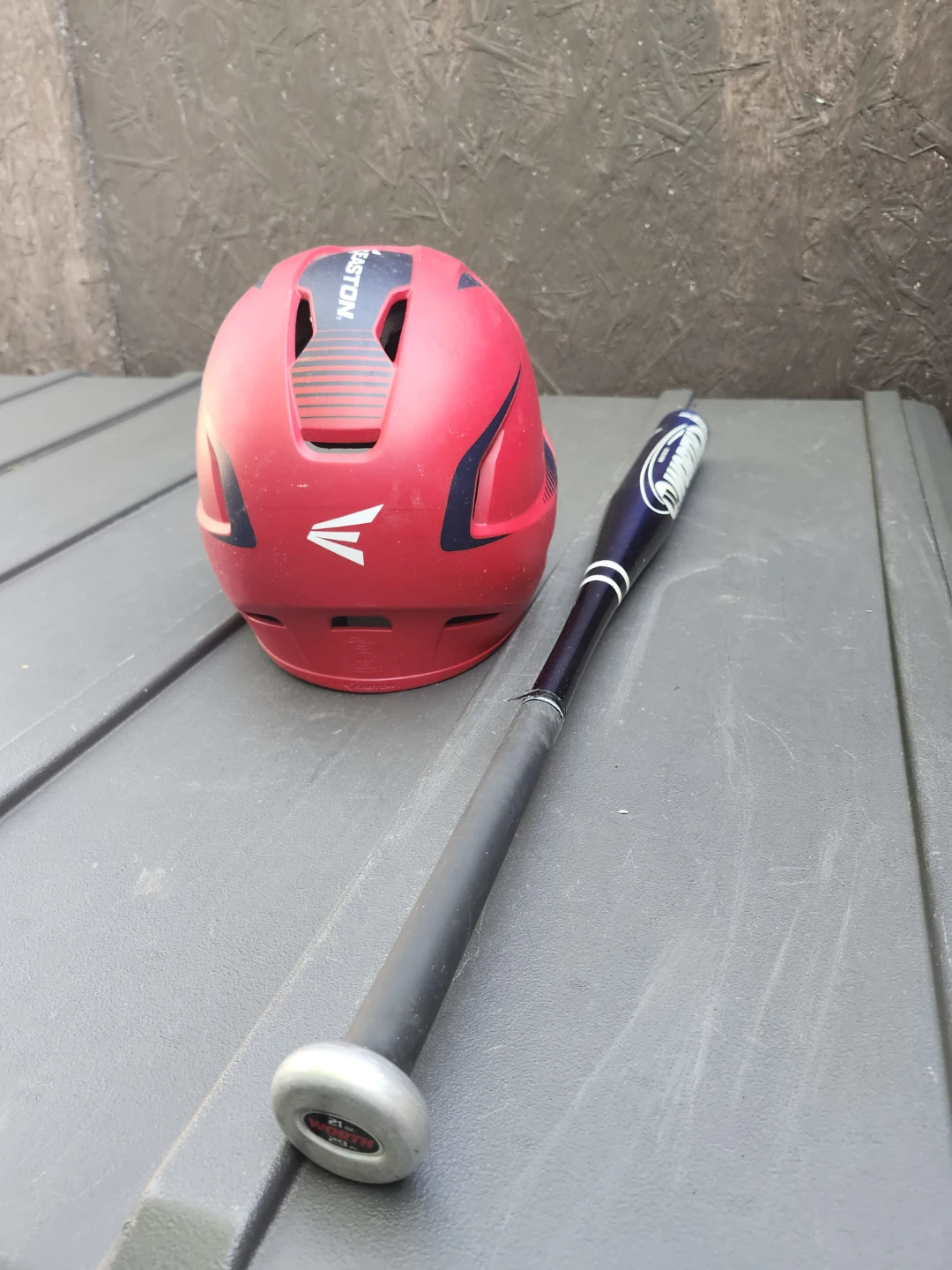 Easton Red Baseball Batting Helmet & Worth Bat - photo 2