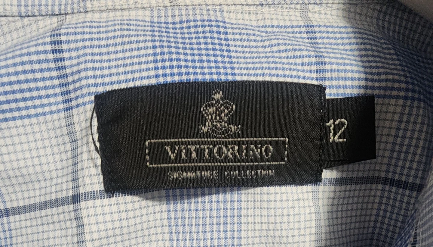 VITTORINO Signature Collection Plaid Button-Up Shirt - Size 12 - photo 3