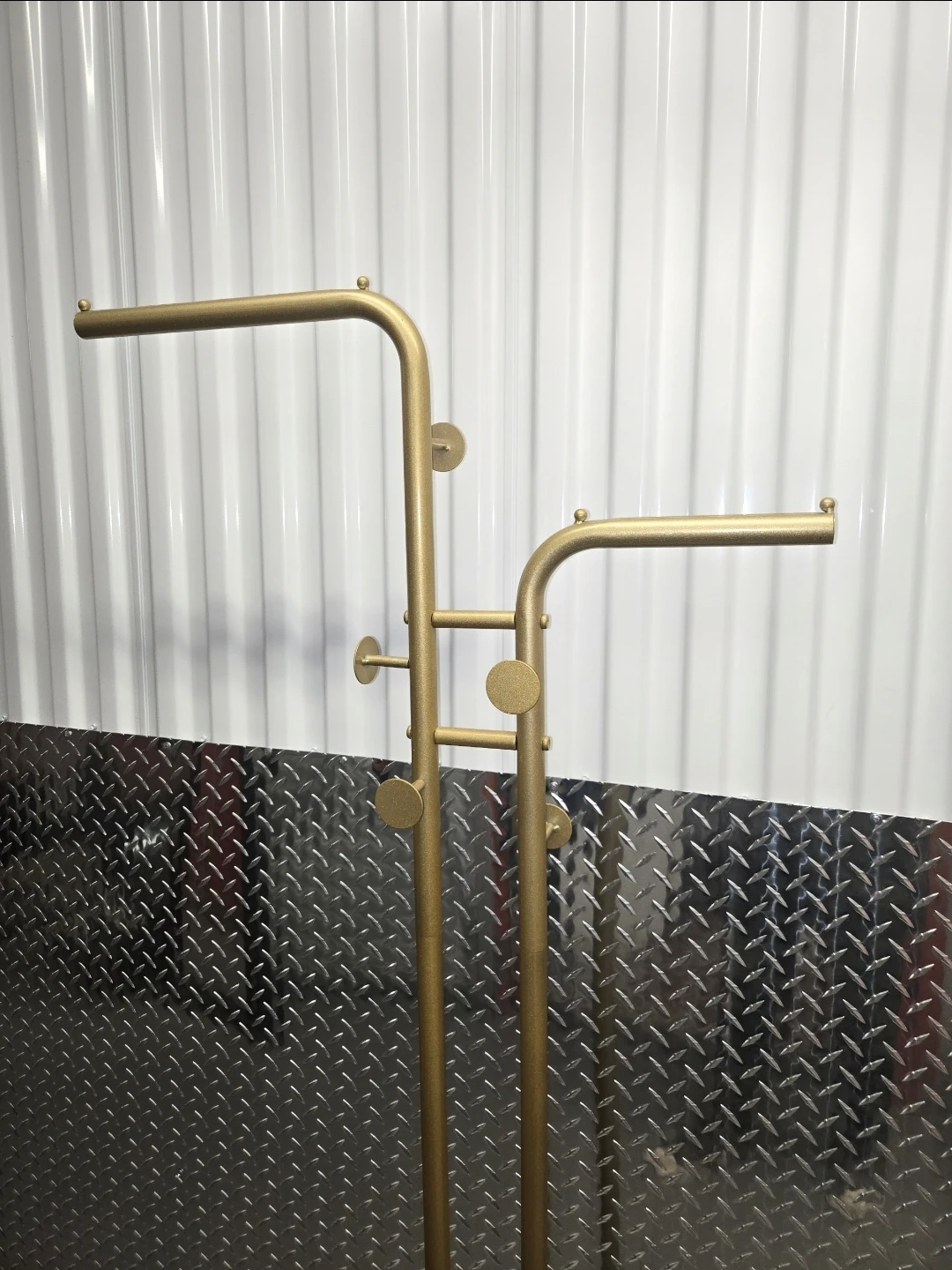 🔥Modern Gold Double-Pole Coat Rack with Natural Marble Base - photo 2