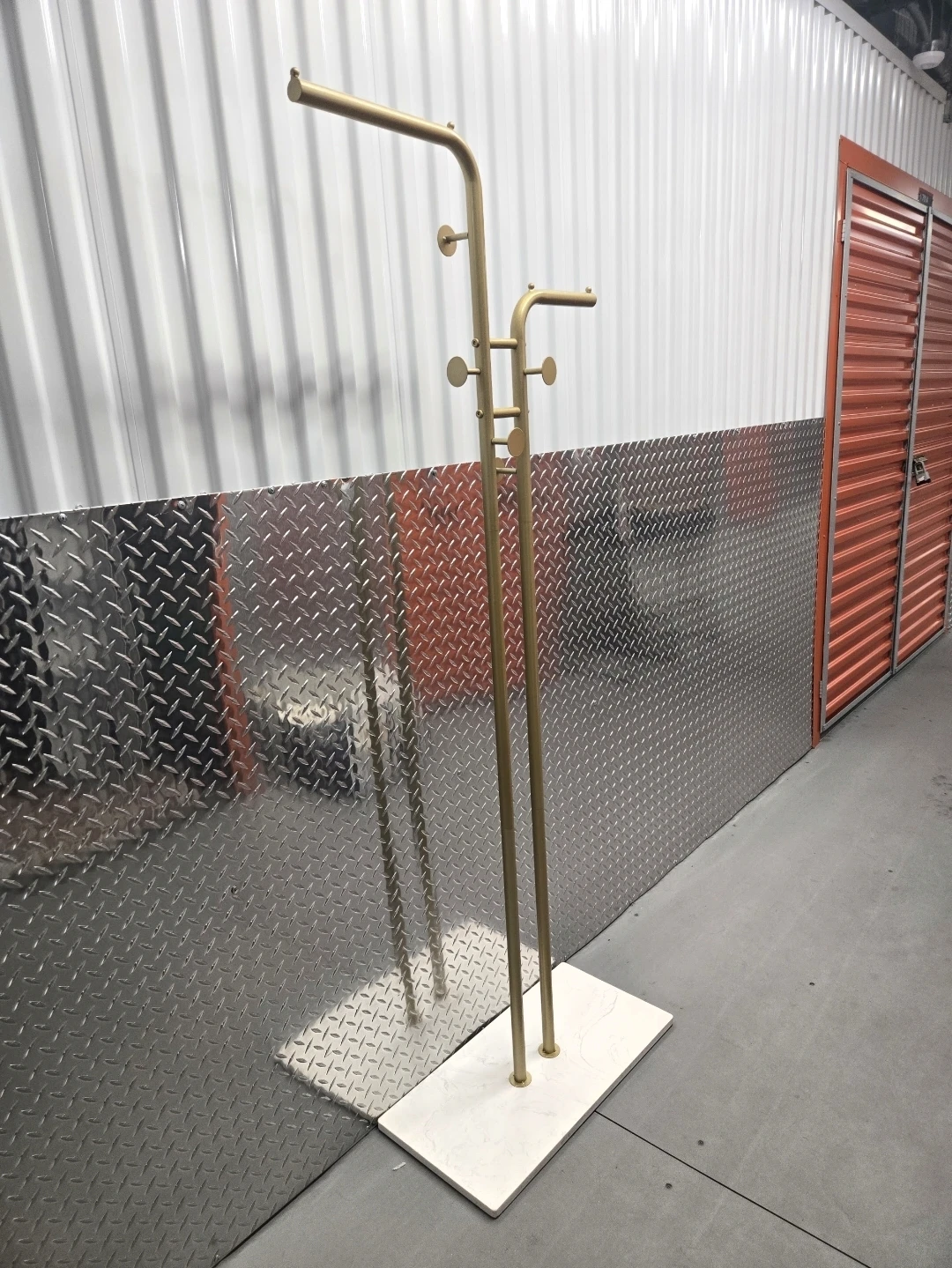 🔥Modern Gold Double-Pole Coat Rack with Natural Marble Base - photo 4