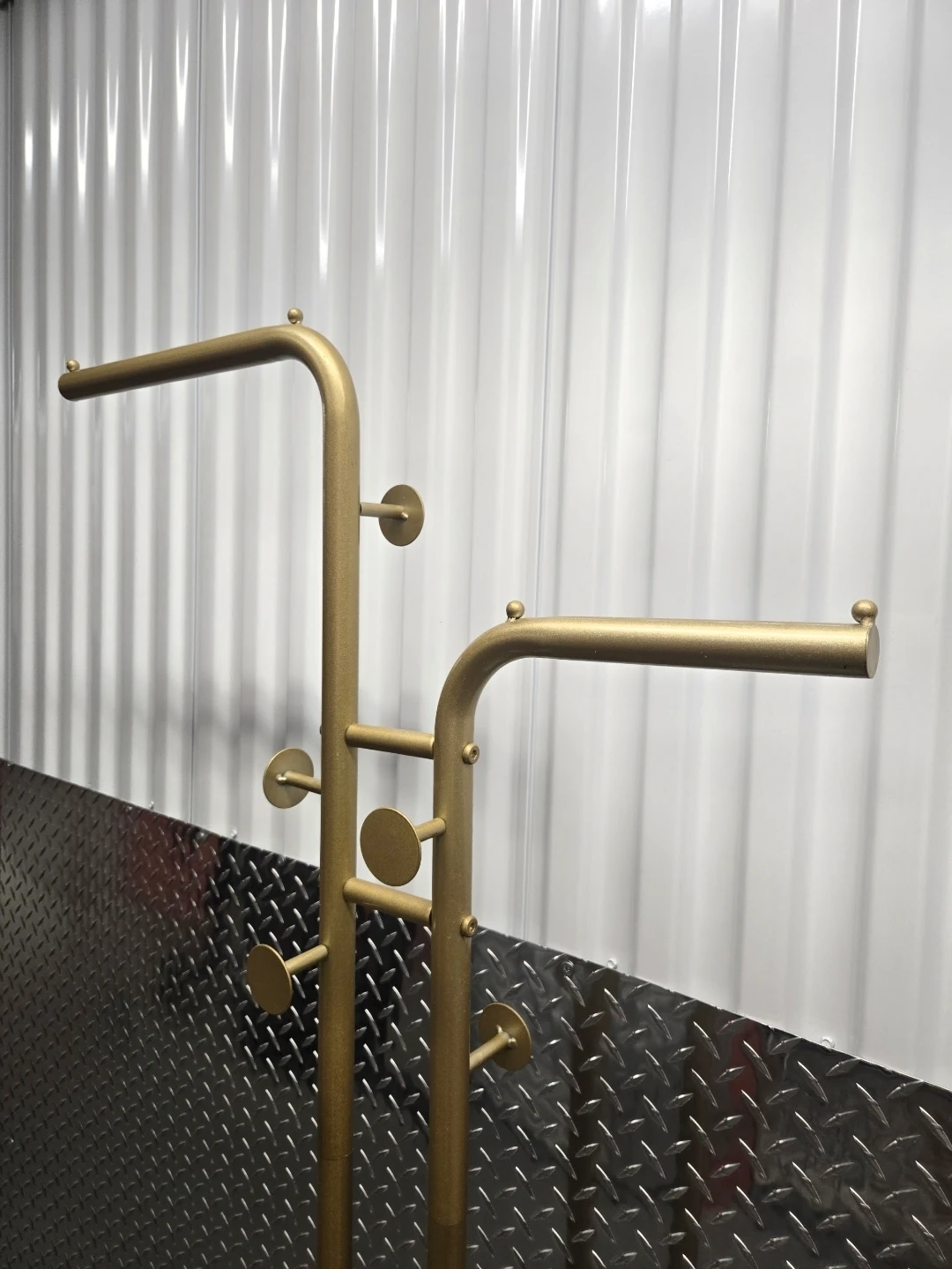 🔥Modern Gold Double-Pole Coat Rack with Natural Marble Base - photo 5