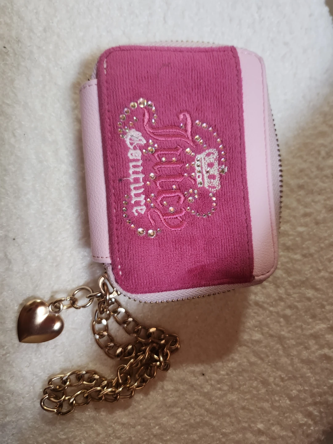 Juicy Couture Pink Velour Wallet with Charm