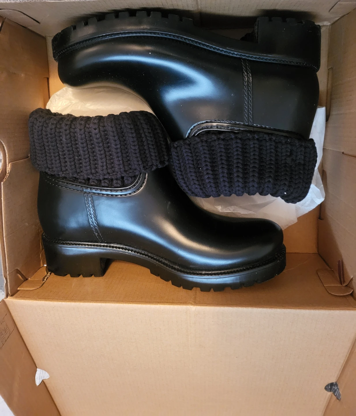 Skechers Black Ankle Boots with Knit Cuffs - photo 5