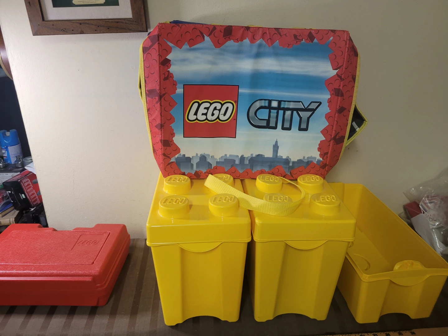 4 LEGO City Storage Containers and Play Mat Set