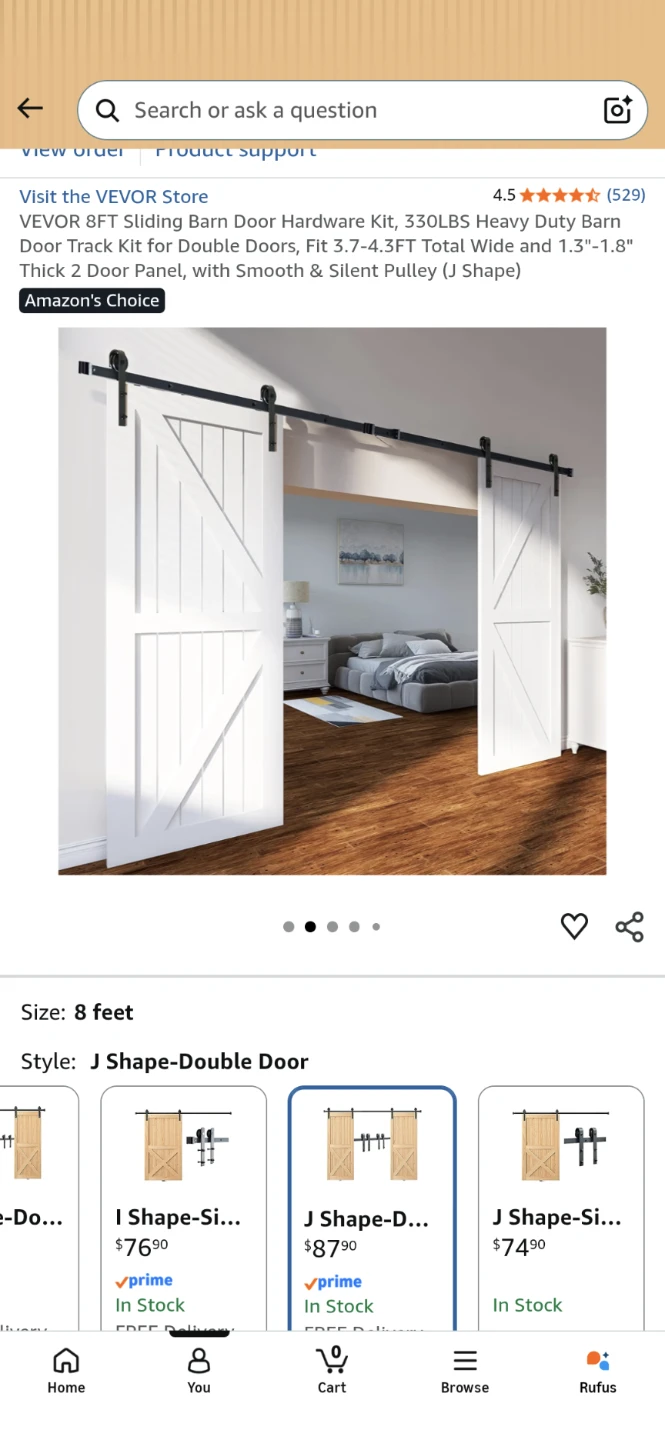Sliding Barn Door Hardware Kit - 8ft