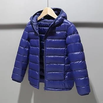 Blue Hooded Puffer Jacket