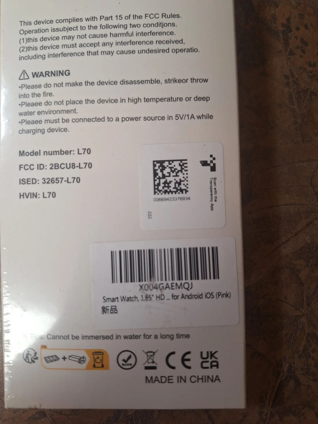 Smart Watch L70 - 1.85" HD Pink - photo 2